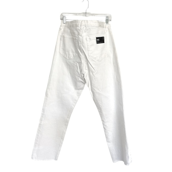 Anthropologie Paige Cindy High Rise Straight Leg Jeans White Noise Wash Size 33 - Picture 4 of 15